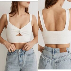 MADEWELL Lighthouse New Knot Front Cutout Cropped Tank Top-XXL
